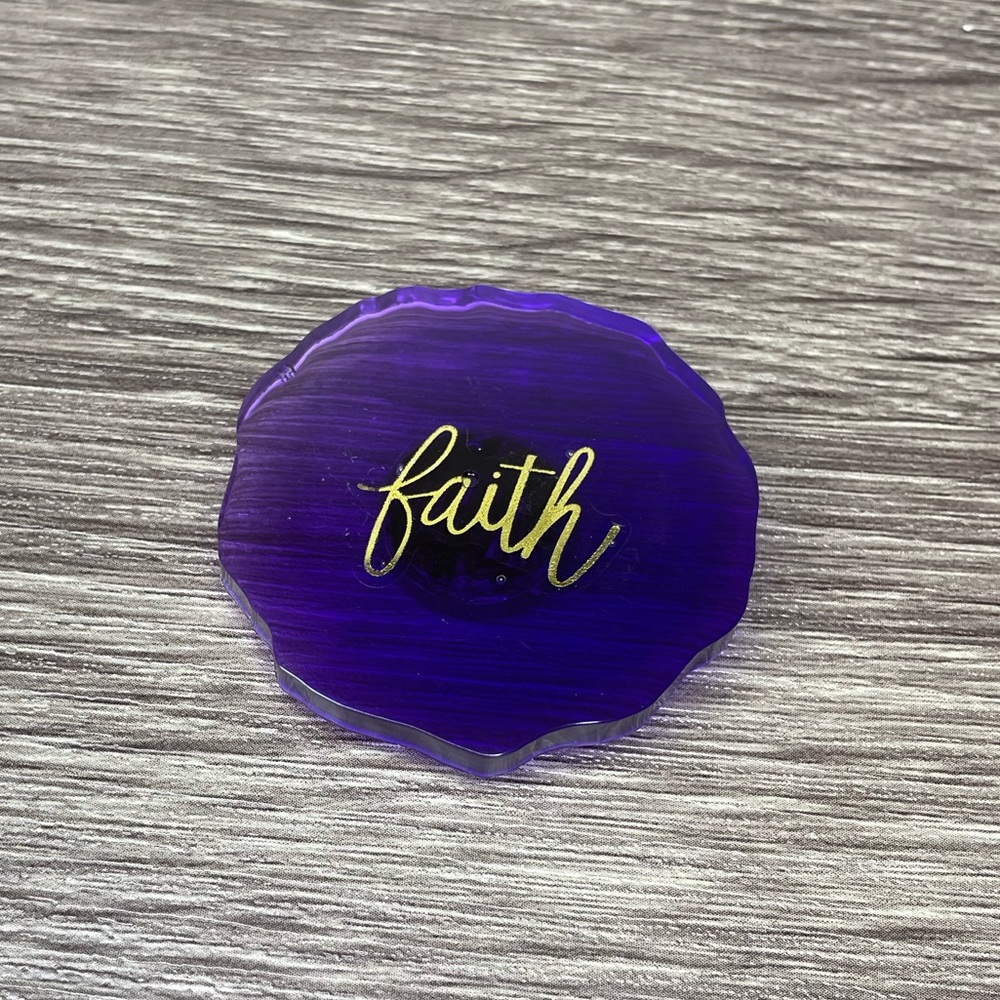 FAITH Handmade Epoxy Resin Magnet - Purple